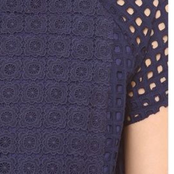 Madewell Navy Blue Eyelet Lace Tee Medium - Picture 9 of 9
